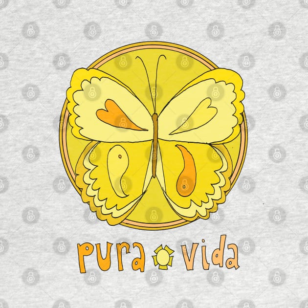 pura vida peaceful butterfly // retro surf art by surfy birdy by surfybirdy